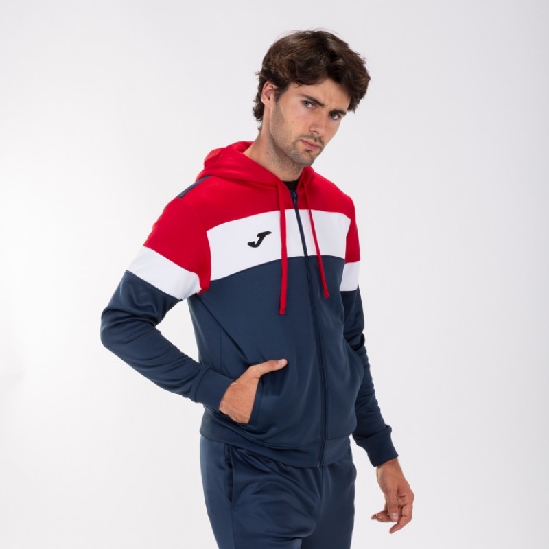 Олимпийка Joma CREW с капюшоном т.сине-красная 101537.336