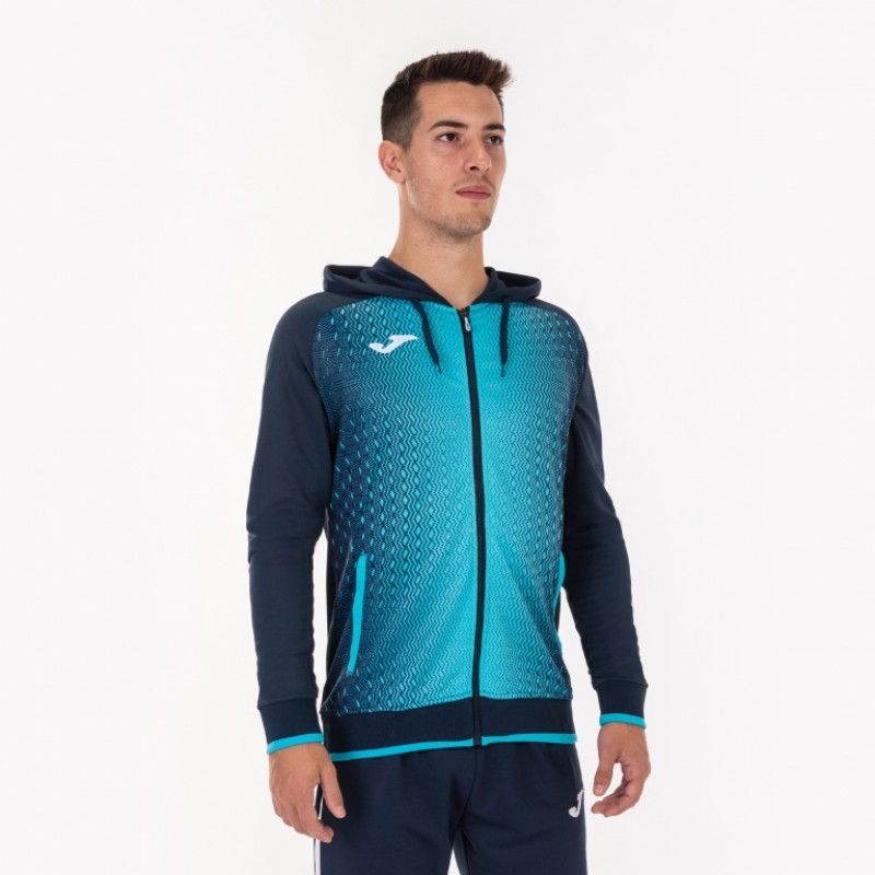Олимпийка JOMA  т.сине-бирюзовая с капюшоном SUPERNOVA 101285.342