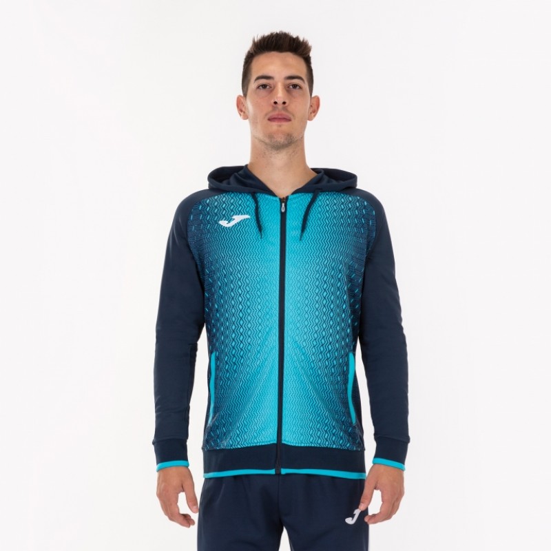 Олимпийка JOMA  т.сине-бирюзовая с капюшоном SUPERNOVA 101285.342