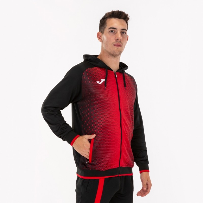 Олимпийка JOMA  черно-красная с капюшоном SUPERNOVA 101285.106