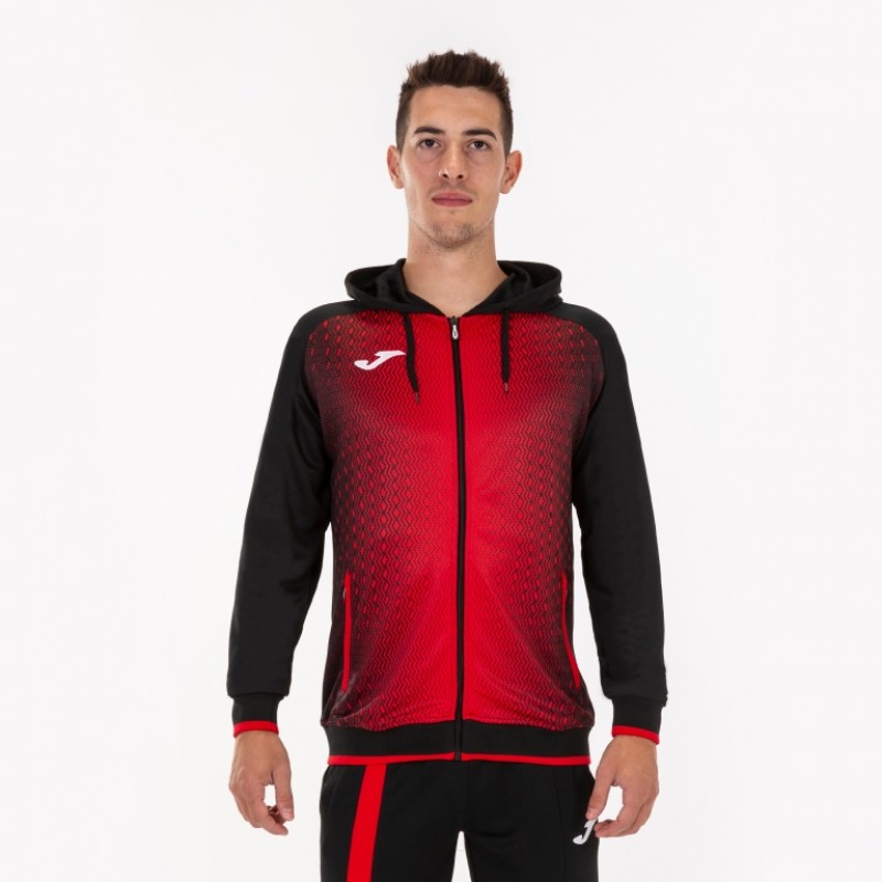 Олимпийка JOMA  черно-красная с капюшоном SUPERNOVA 101285.106