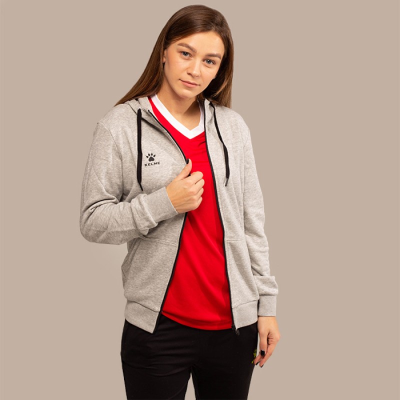 Олимпийка Kelme HOODIE с капюшоном серая 3881313.9221