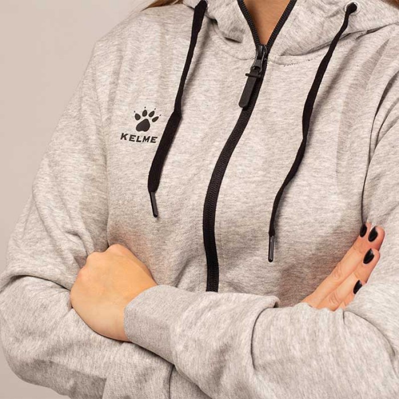 Олимпийка Kelme HOODIE с капюшоном серая 3881313.9221