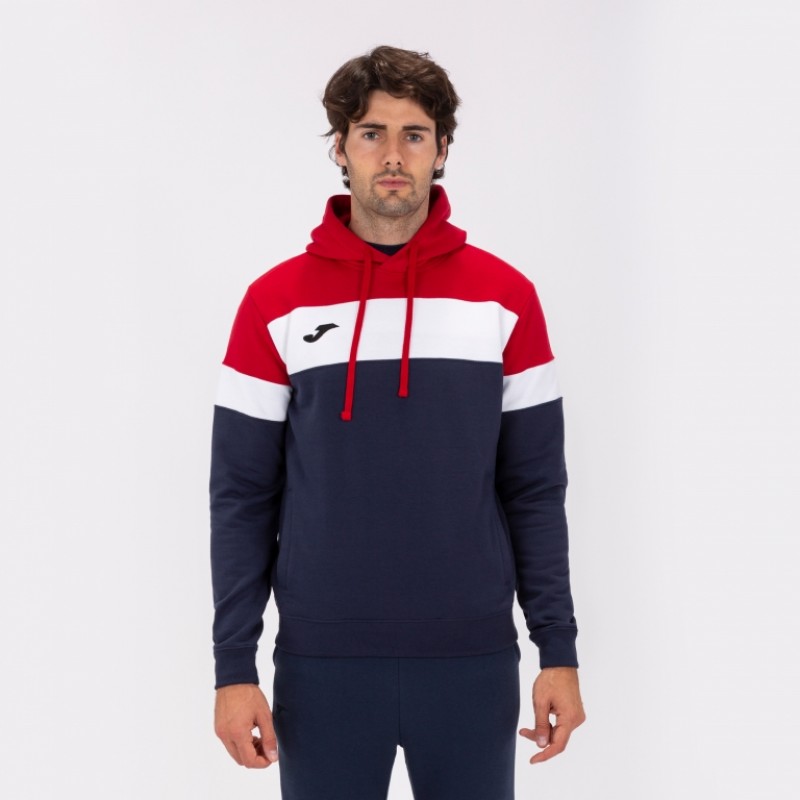 Худи Joma CREW IV с капюшоном темно-синее с красно-белыми вставками 101544.336