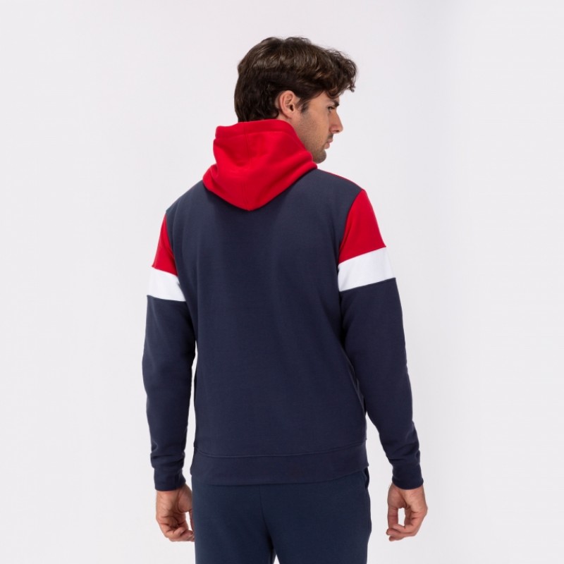 Худи Joma CREW IV с капюшоном темно-синее с красно-белыми вставками 101544.336