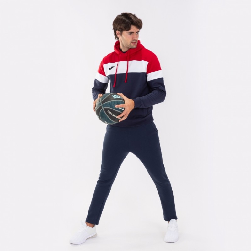 Худи Joma CREW IV с капюшоном темно-синее с красно-белыми вставками 101544.336
