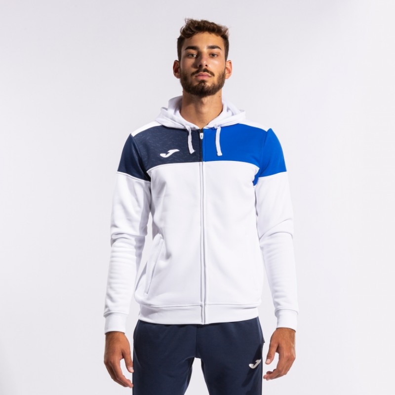 Олимпийка Joma CREW V с капюшоном бело-синяя103087.207