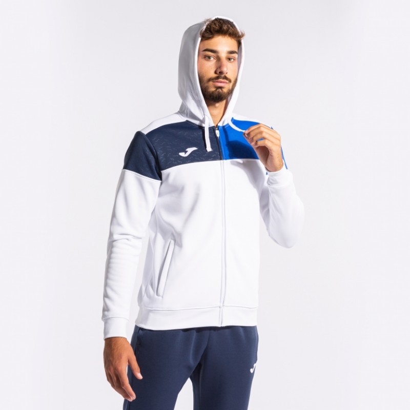 Олимпийка Joma CREW V с капюшоном бело-синяя103087.207