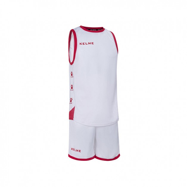 Комплект баскетбольної форми біло-червоний KELME VITORIA 80803.0140