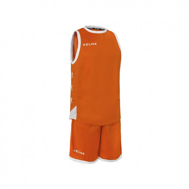 Комплект баскетбольної форми оранжево-білий KELME VITORIA 80803.0209