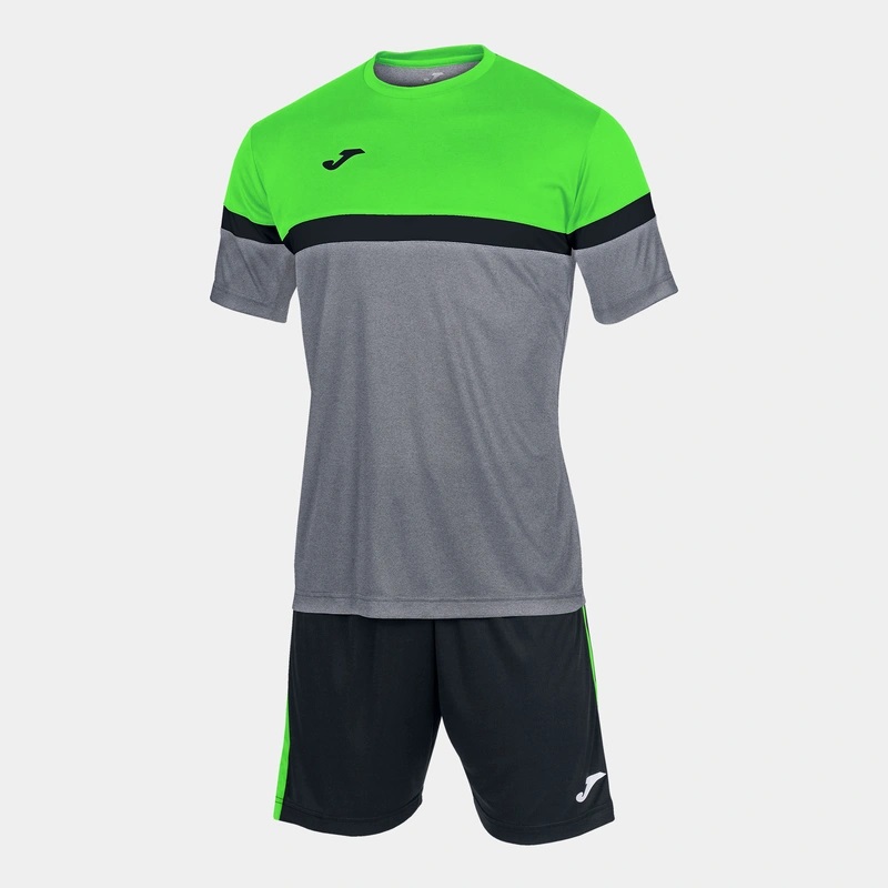 Комплект Joma серо-салатовый футболка короткий рукав и шорты DANUBIO 102857.251