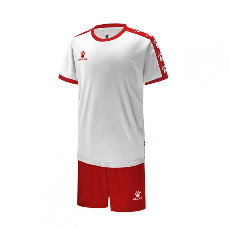 Комплект дитячої футбольної форми KELME COLLEGUE біло-червоний 3883033.9107