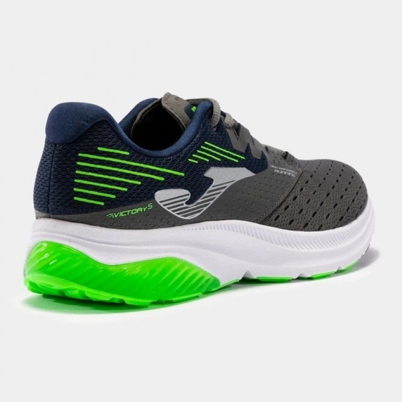 Кросiвки чоловічі Joma бігові сірі з салатовим та синім оздобленням VICTORY RVICTW2212